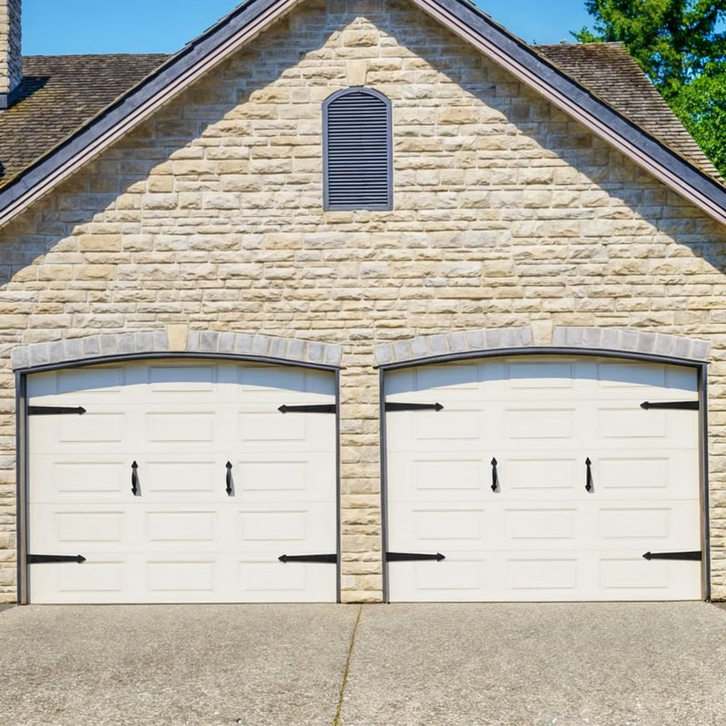 SANKEYTEW Garage Door Magnetic Decorative Hardware Kit  8 Hinges 4 Handles Carriage Accents for 2 Car Garage  Strong Magnets  Color Blackgarage Decorations - Image 2